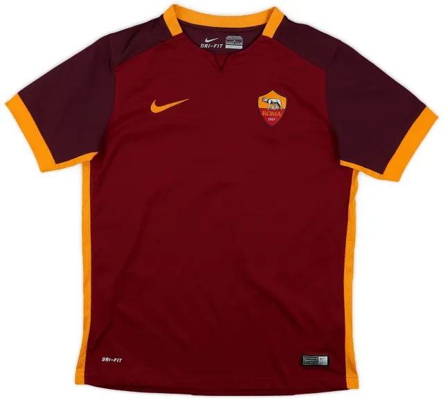 Nike 2015-16 Roma Home Shirt - 8/10 - (L.Boys)