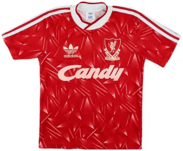 adidas 1989-91 Liverpool Home Shirt - 7/10 - (S.Boys)