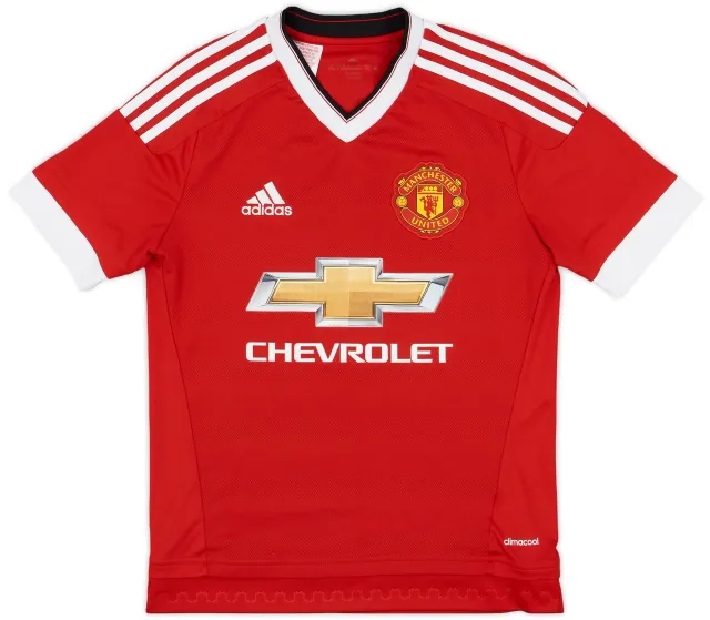 adidas 2015-16 Manchester United Home Shirt - 9/10 - (L.Boys)