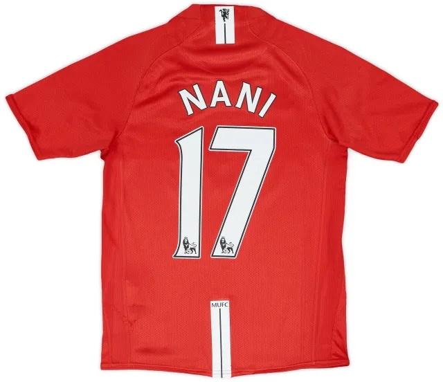 Nike 2007-09 Manchester United Home Shirt Nani #17 - 6/10 - (L.Boys)