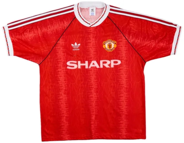 adidas 1990-92 Manchester United Home Shirt - 5/10 - (L)