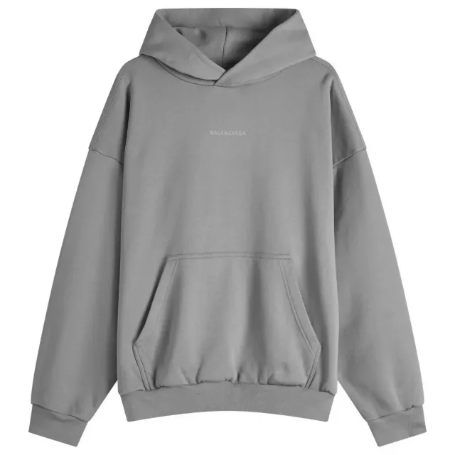 Balenciaga Men's BB Back Reflective Medium Fit Hoodie Grey/Reflective