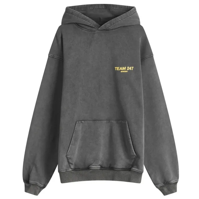 Represent Men's Team 247 Oversized Hoodie Pewter/Lemon