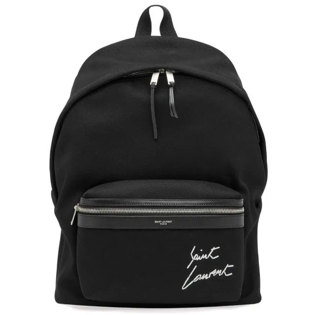 Saint Laurent Men's Logo Canvas City Backpack Multi