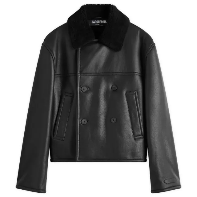 Jacquemus Men's Short Shearling Jacket Black