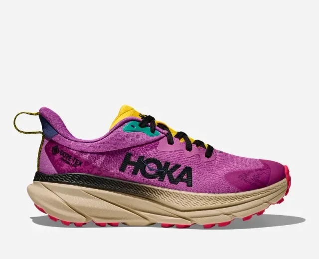Hoka One One HOKA Women's Challenger 7 GORE-TEX Trail Shoes in Superbloom/Oatmeal