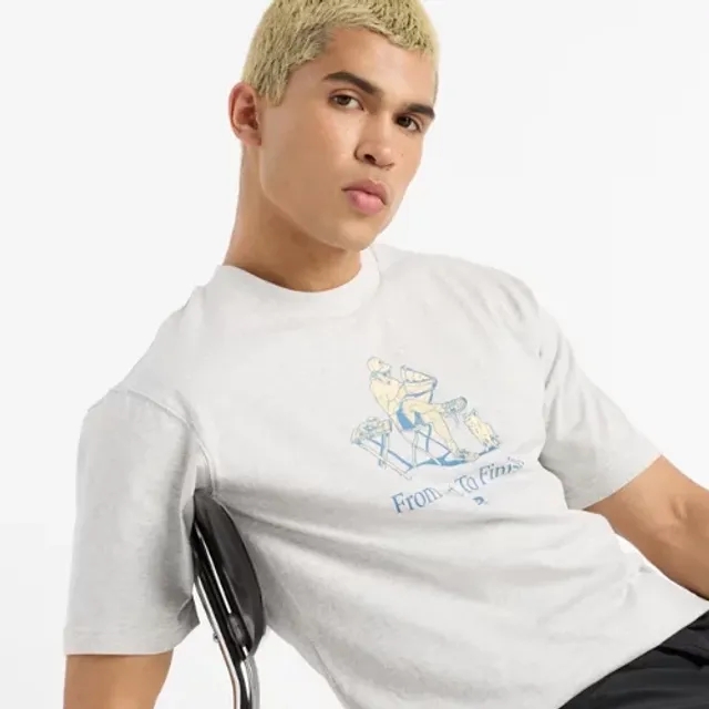 New Balance Men's Cafe T-Shirt in Grey Cotton