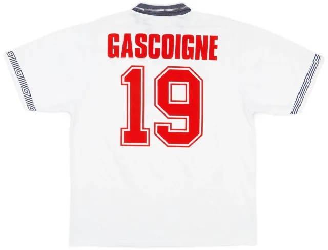 Umbro 1990-92 England Home Shirt Gascoigne #19 - 7/10 - (L)