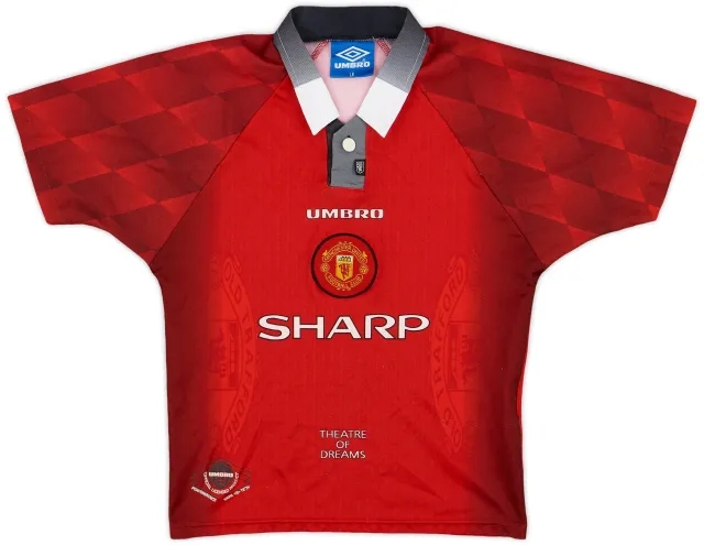 Umbro 1996-98 Manchester United Home Shirt - 9/10 - (L.Boys)