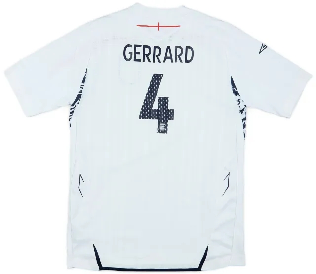 Umbro 2007-09 England Home Shirt Gerrard #4 - 9/10 - (XL.Boys)