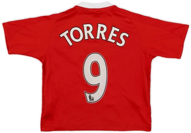 adidas 2008-10 Liverpool Home Shirt Torres #9 - 7/10 - (4-5 Years)