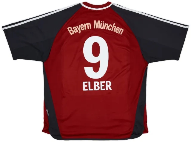 adidas 2001-02 Bayern Munich Home Shirt Elber #9 - 6/10 - (XL)
