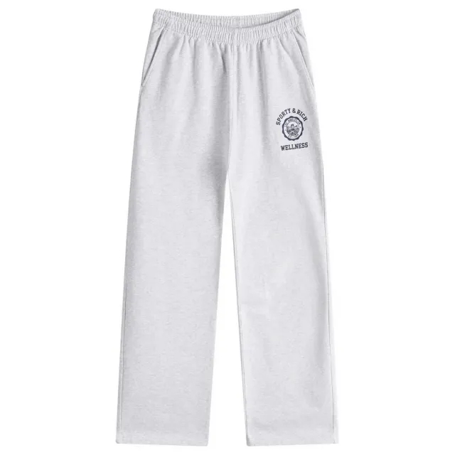 Sporty & Rich Women's Emblem Straight Leg Sweatpants Heather Gray Navy