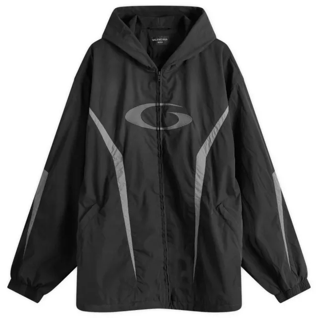 Balenciaga Men's Tracksuit Jacket Black/Elephant Grey