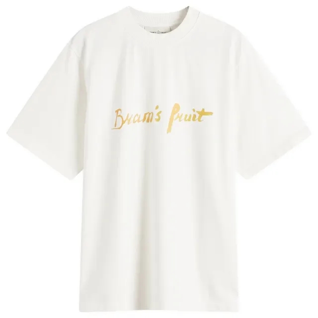 Bram's Fruit Men's Mum's Script Logo T-Shirt White