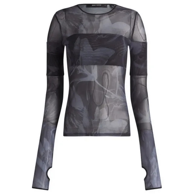 Daily Paper Women's Floral Mesh Top Black
