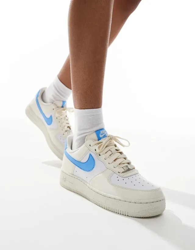 Nike Air Force 1 '07 Nn Trainers In Off-White And Blue