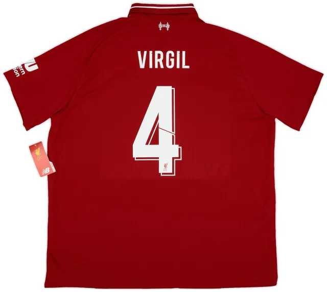 NewBalance 2018-19 Liverpool Home Shirt Virgil #4 (XXL)