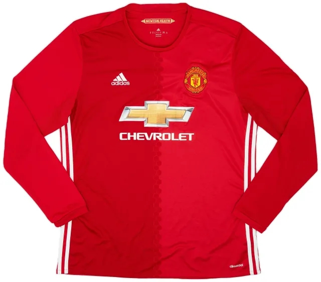 adidas 2016-17 Manchester United Home L/S Shirt Rooney #10 - 8/10 - (XL)