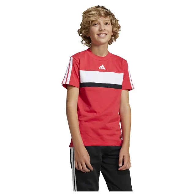 Manchester United x adidas Kids Essentials Tiberio 3-Stripes T-Shirt Red