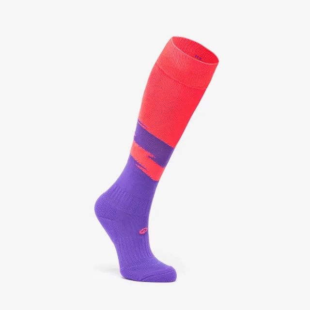Kipsta Kids' Football Socks Viralto Road Mandrill - Red/Purple
