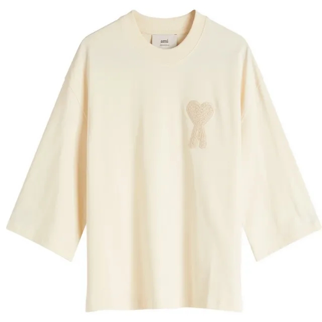 AMI Paris Women's Oversized ADC T-Shirt White Cream
