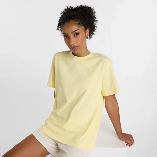 New Balance Women's Athletics Jersey T-Shirt in Yellow Cotton Jersey