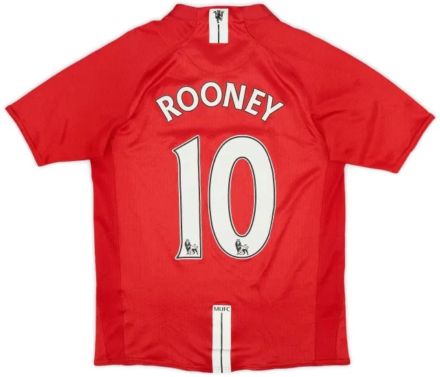 Nike 2007-09 Manchester United Home Shirt Rooney #10 - 6/10 - (XL.Boys)