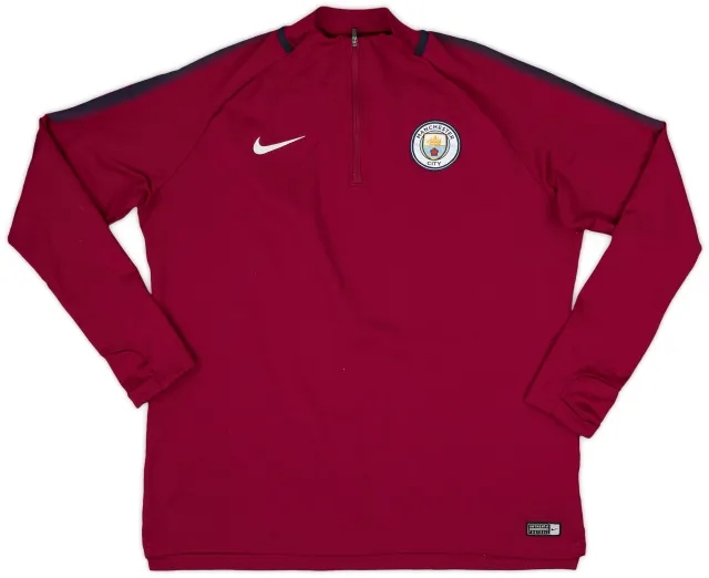2017-18 Manchester City Nike 1/4 Zip Drill Top - 8/10 - (L.Boys)