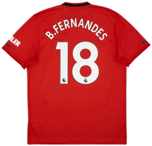 adidas 2019-20 Manchester United Home Shirt B.Fernandes #18 - 6/10 - (L)