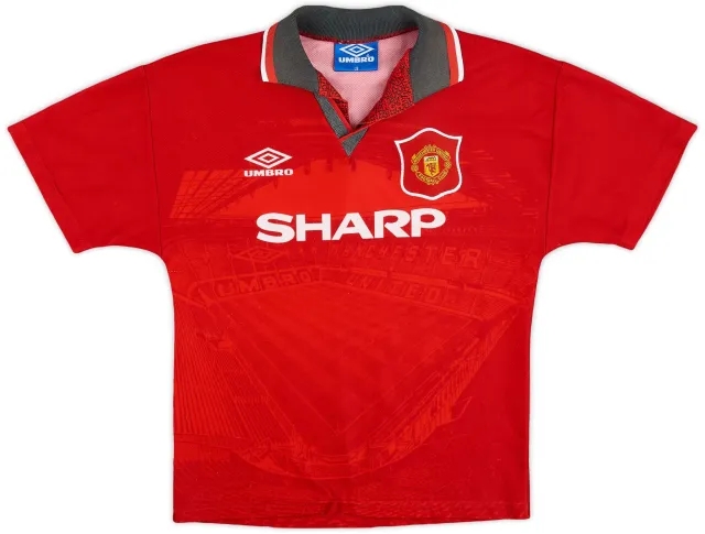 Umbro 1994-96 Manchester United Home Shirt - 7/10 - (L.Boys)
