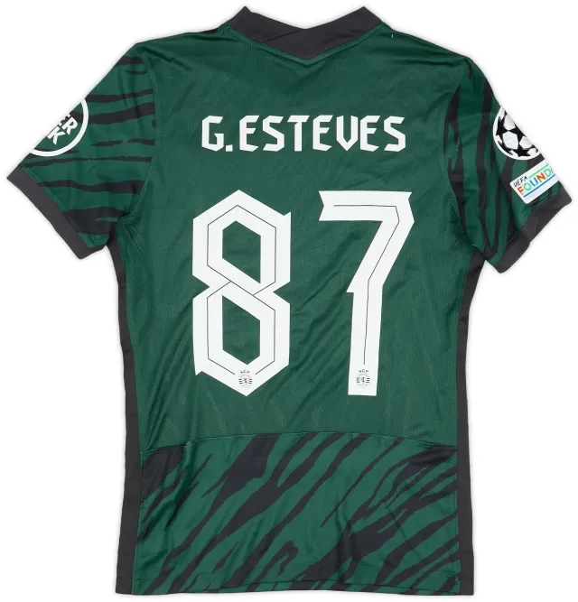 Nike 2021-22 Sporting CP Match Issue Champions League Third Shirt G. Esteves #87