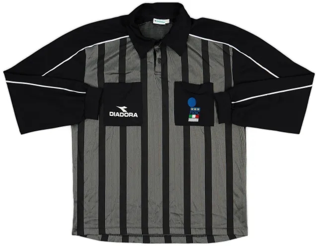 Diadora 1999-00 Italy FIGC Didadora Referee L/S Shirt - 8/10 - (XL)