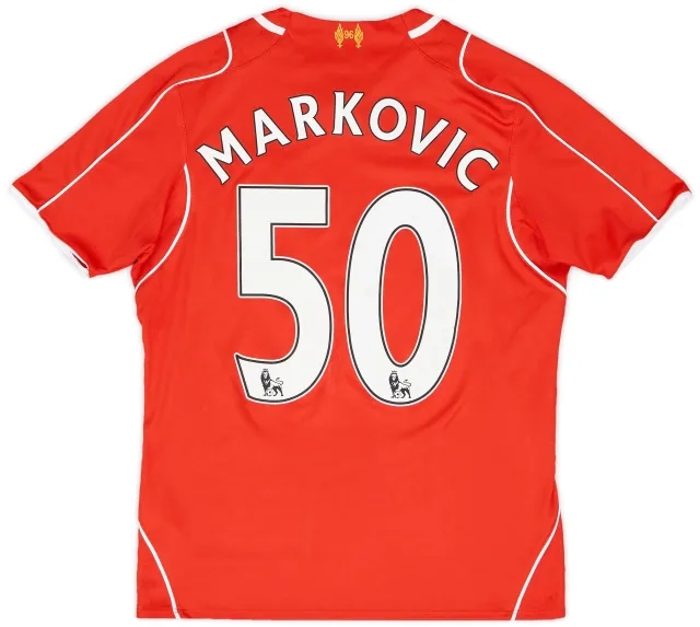 2014-15 Liverpool Home Shirt Markovic #50 - 7/10 - (L.Boys)