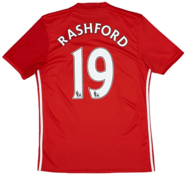 adidas 2016-17 Manchester United Home Shirt Rashford #19 - 8/10 - (M)