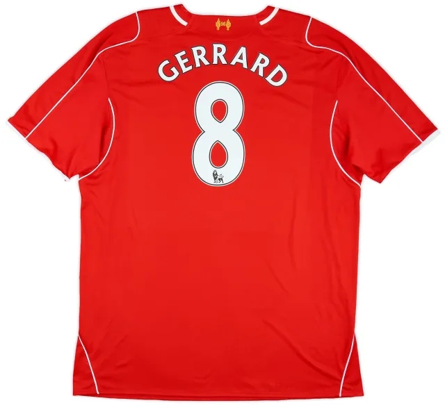 2014-15 Liverpool Home Shirt Gerrard #8 - 7/10 - (3XL)