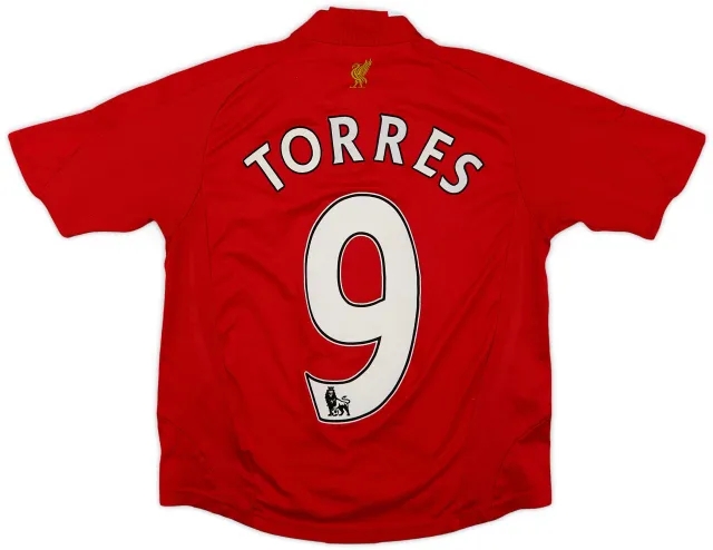 adidas 2008-10 Liverpool Home Shirt Torres #9 - 7/10 - (S.Boys)