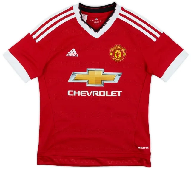 adidas 2015-16 Manchester United Home Shirt - 9/10 - (M.Boys)