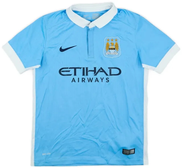 Nike 2015-16 Manchester City Home Shirt - 7/10 - (M.Boys)