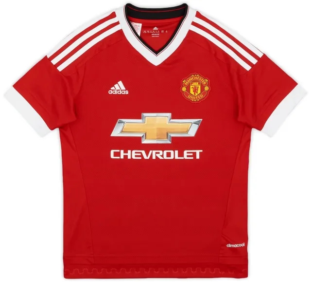 adidas 2015-16 Manchester United Home Shirt - 8/10 - (M.Boys)