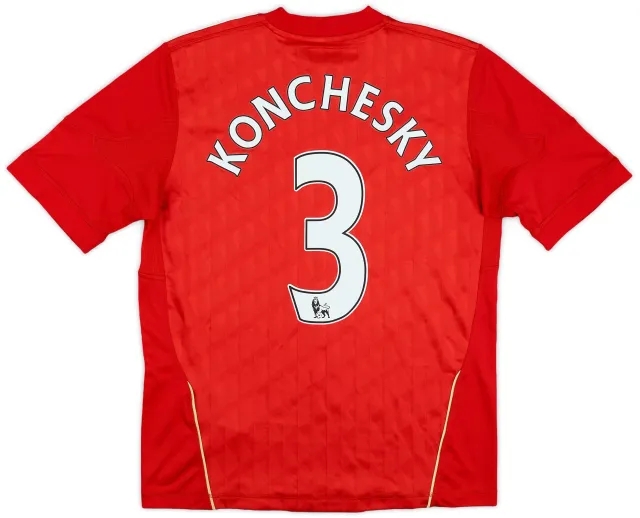 adidas 2010-12 Liverpool Home Shirt Konchesky #3 - 8/10 - (L.Boys)