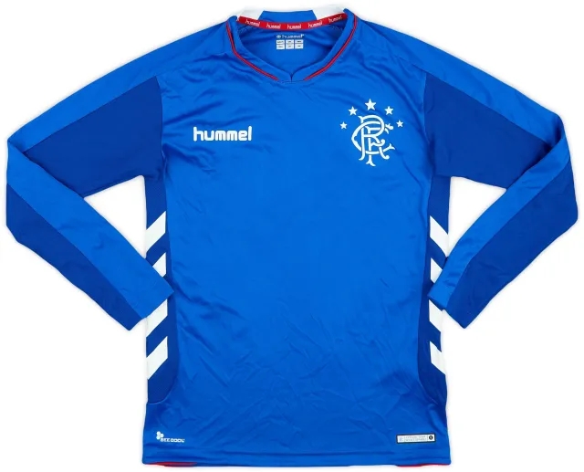 Hummel 2018-19 Rangers Home Shirt - 8/10 - (XXL.Boys)