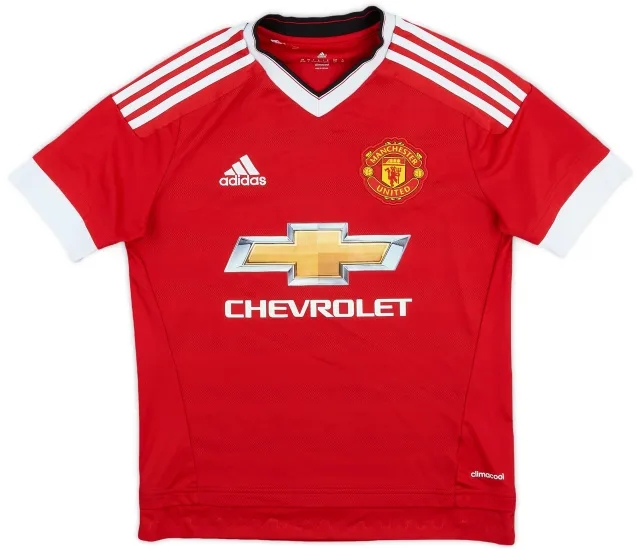 adidas 2015-16 Manchester United Home Shirt - 7/10 - (L.Boys)