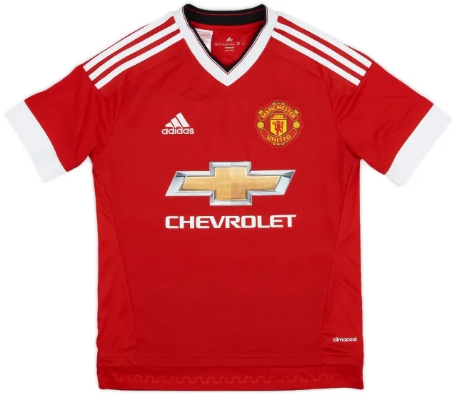adidas 2015-16 Manchester United Home Shirt - 9/10 - (L.Boys)
