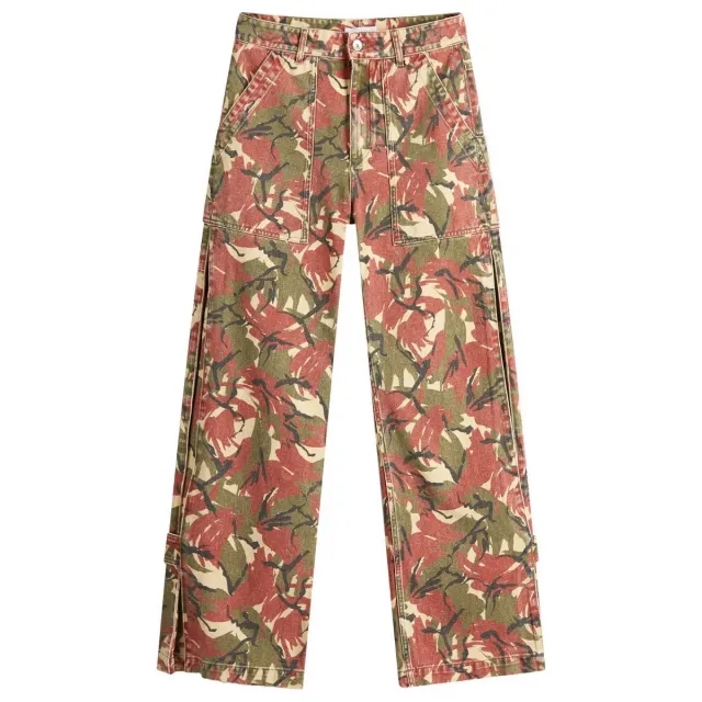 Paco Rabanne Women's Camo Trousers Camouflage Beige&Kaki&Br
