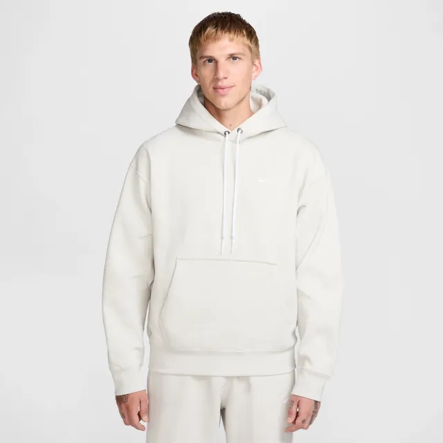 Nike Solo Swoosh Men's Fleece Pullover Hoodie - Grey - Cotton/Polyester