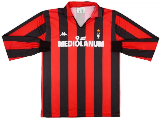 Kappa 1989-90 AC Milan Basic Home L/S Shirt - 8/10 - (XL)