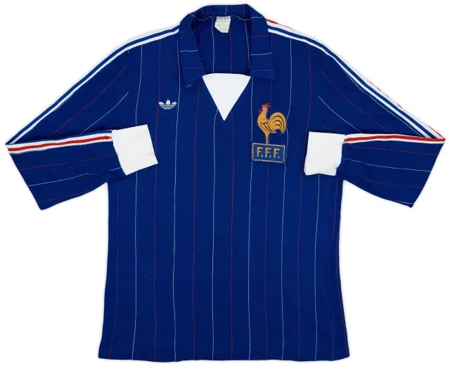 adidas 1980-82 France Home L/S Shirt - 8/10 - (L)