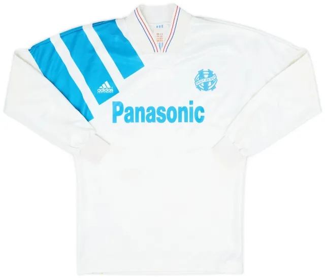 adidas 1991-92 Olympique Marseille Home L/S Shirt - 8/10 - (S)