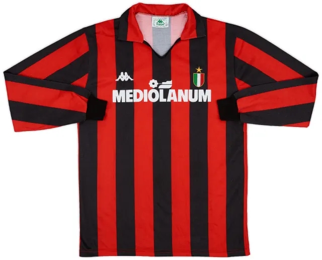 Kappa 1988-89 AC Milan Home L/S Shirt - 9/10 - (XL)